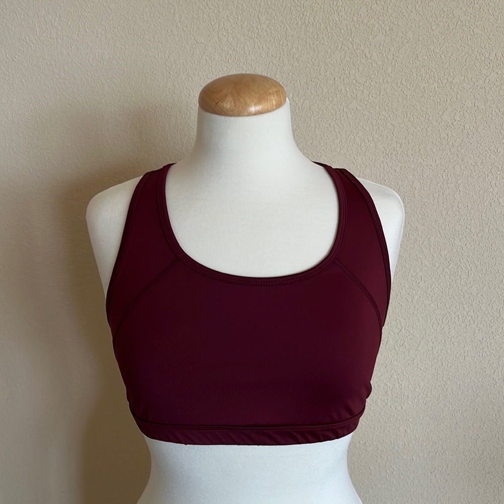 Maroon, Breatheable, Medium Support, Sports bra